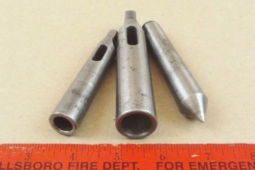 Mt1 to mt2 &amp; mt2 to mt3 adapter drill sleeve &amp; center machinist lathe tool lot for sale