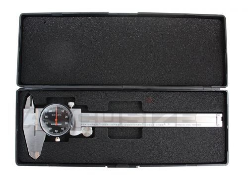 6&#039;&#039; x 0.001&#039;&#039; Black Face Dial Caliper Stainless Steel in Fitted Box, #P921-S216