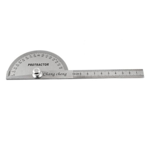 Stainless Steel Angle Gauge Protractor w 10cm Measure Straight Ruler
