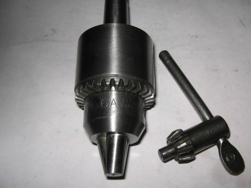 Jacobs # 6a drill chuck/key, mt2 shank, jt33 mount, 0-1/2&#034; capacity for sale