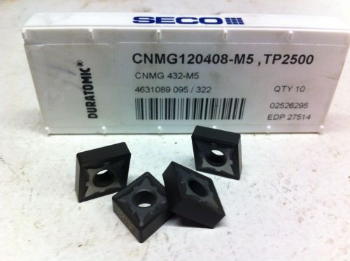 Seco cnmg 432 120408-m5 grade tp2500 10pc new in box for sale