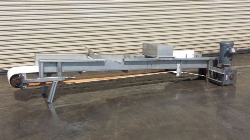 12&#034; wide x 10&#039; long ss incline conveyor white food grade belt, conveying for sale