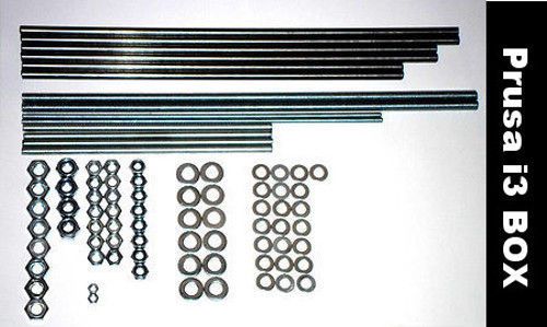 Iron smooth &amp; threaded rods &amp; nuts kit - prusa i3 box frame reprap 3d printer for sale