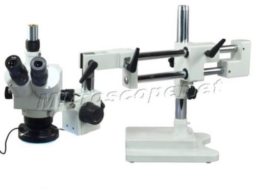 Omax 5x-80x boom stand trinocular zoom stereo microscope with 144 led light for sale