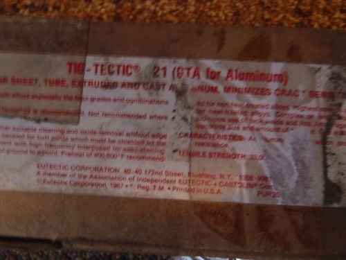 Tig- tectic 21 (gta for aluminum) 3/32&#034; x 36&#034;  approx wt 2 lbs 6 oz brazing rods for sale
