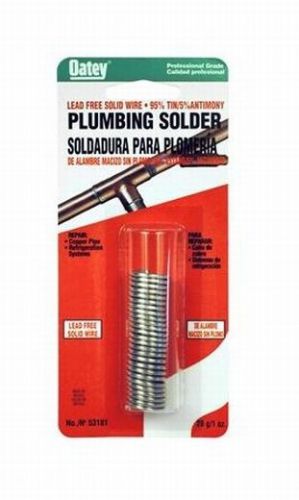 Oatey 53027 1/4# 95/5 Lead Free Plumbing Wire Solder 2 Pack