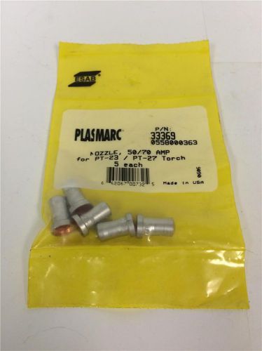 Plasmarc model 33369 50/70 amp nozzle  pt-23 pt-27 plasma cutter torch part 5pc for sale
