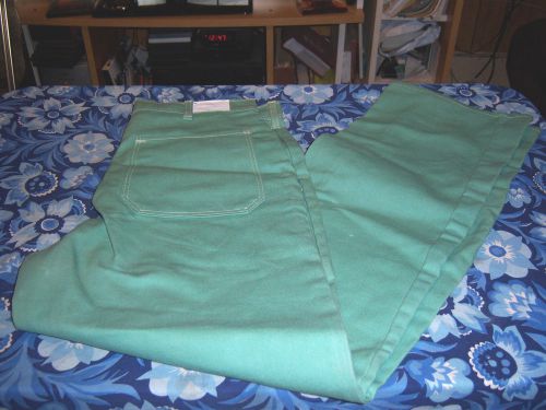 Proban fr - 7a welding pants  by westex  - size 34 x 32 - green - snap fly for sale