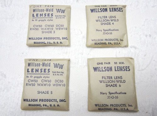 Vintage willson-weld safety goggle shaded replacement lenses - new old stock for sale