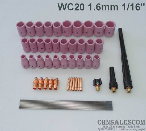 53 pcs tig welding kit for tig welding torch wp-9 wp-20 wp-25 wc20 1/16&#034; for sale