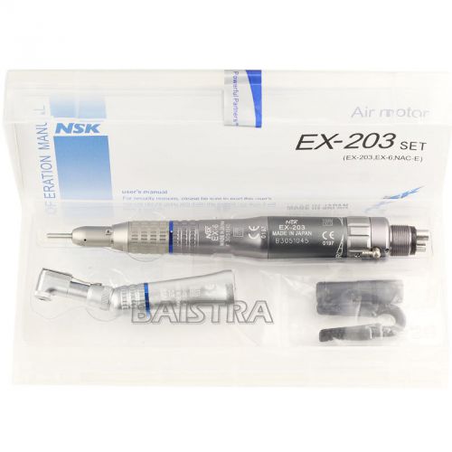 Dental Low speed handpiece NSK E-type with contra angle+straight head 4 Hole