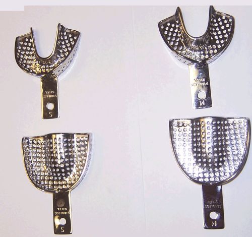 4 impression trays set perforated, dental instruments for sale