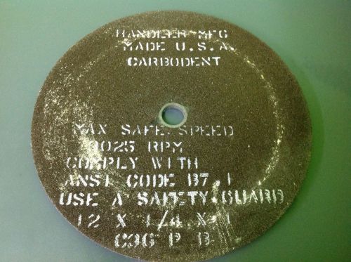 NEW DENTAL HANDLER MFG CARBONATE SAFE SPEED 25 RPM 12X1/2X1 GRINDER WHEEL