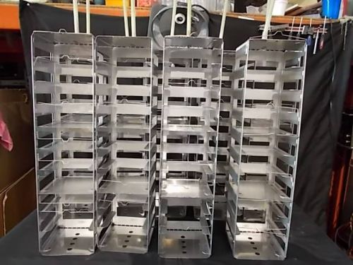 Lot of 9 Tall Cryobox Cryogenic Cryorack Stainless Steel Racks 3 Shelves
