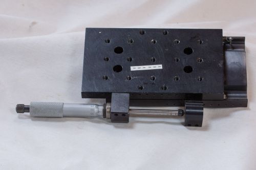 Newport 435 linear positioner stage (3.5 x 6) 1 axis starrett  63m micrometer for sale