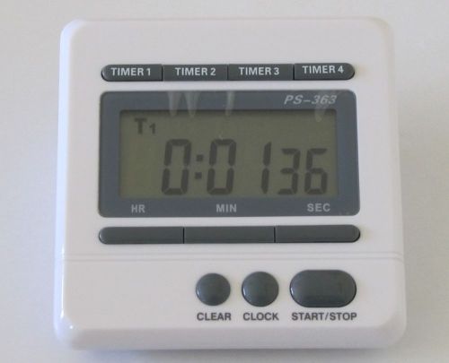 Lab timer 4 channel 99 hr clock count down or up alarm new for sale