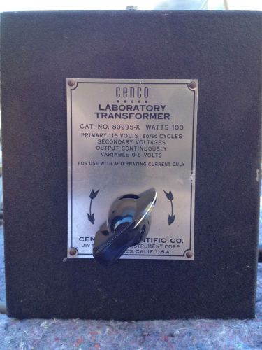 Cenco Laboratory Transformer Primary 115 Volts 50/60 Cycles Secondary 0-5 Volts