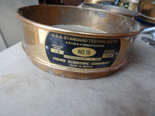 U.s. standard testing sieve&#034;fisher scientific # 16 for sale