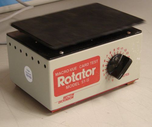 Becton Dickinson 51-II Card Test Rotator 115 RPM,  5&#034; X 7&#034; Platform, TESTED