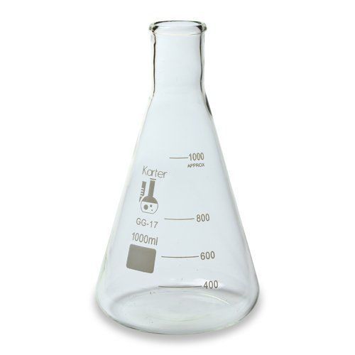 213g22 karter scientific 1000ml narrow mouth erlenmeyer flask new for sale