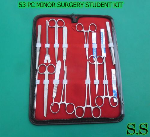 53 PC MINOR SURGERY STUDENT KIT VETERINARY SURGICAL DENTAL FORCEPS INSTRUMENTS