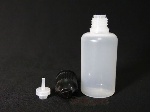 New 50Pcs 30ML Plastic Dropper Squeezable Bottles E Liquid Child Proof Safe LDPE
