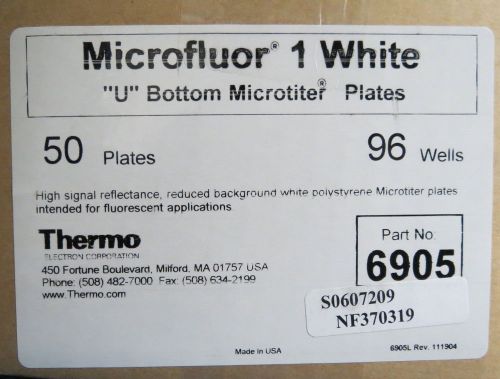 Microfluor 1 U Bottom 96 Well White PS Microtiter Plates #6905 Cs/50