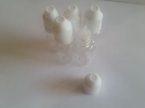 10ml Plastic Dropper Bottles w/Removable Drip Top and Child Resistant Top.