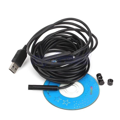 Waterproof 5m USB Cable 6 LED 7mm Lens Tube Snake Inspection Endoscope Camera