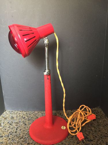Vintage industrial adjustable red lamp with red heat light for sale