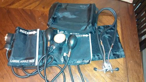 2 blood pressure cuffs and 1 stethoscope