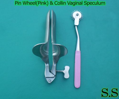 Wartenberg Pin Wheel (Pink) Color &amp; Collin Vaginal Speculum Large