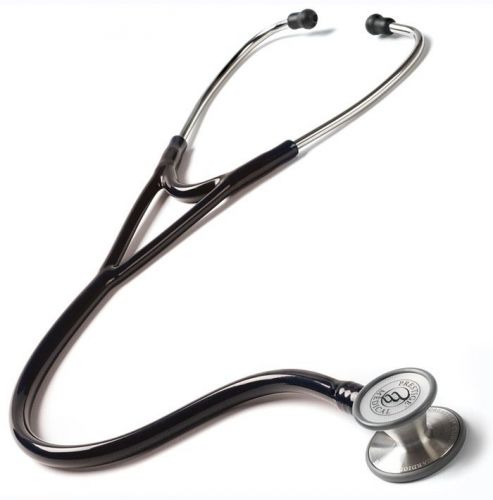 Prestige medical clinical cardiology stethoscope black 27&#034; deep cone bell #128 for sale