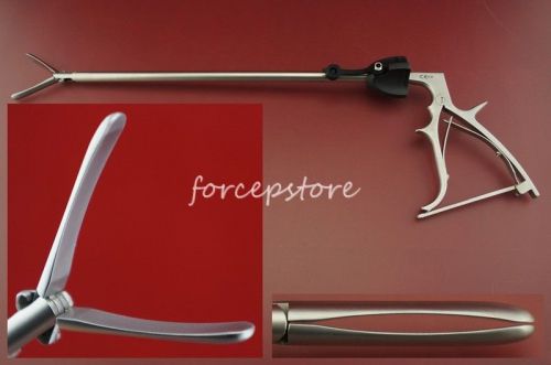 New 10x330mm Laparoscopic Broadness Mouth Grasping Forceps Without Teeth + Lock