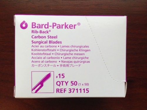 BD Bard-Parker #15 Surgical Blades Carbon Steel 50/bx #371115 Sterile Aspen