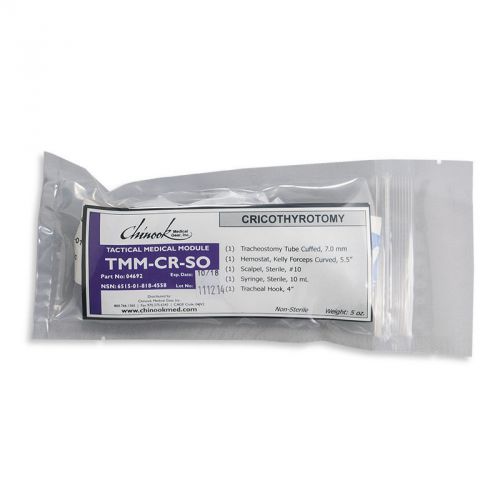 Chinook medical tactical tmm-cr-so cricothyroidotomy kit 04692 cric ifak nar for sale