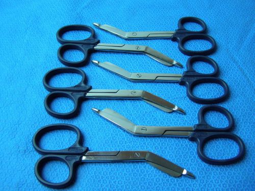 6Unit-Lister Bandage Nurse Scissors 5.5&#034;-Color Handles(Dark/Blue),One Large Ring