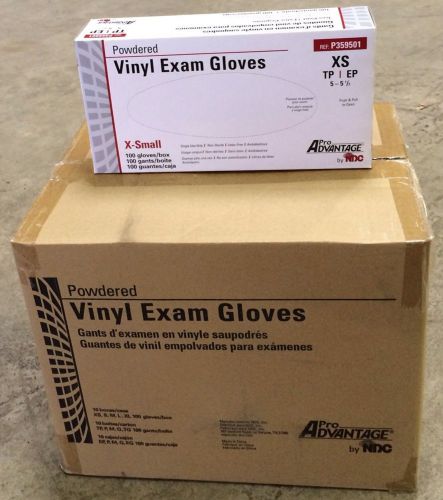 ProAdvantage Vinyl Exam Gloves X-SMALL Powdered NS Latex-Free 1000 Case P359501