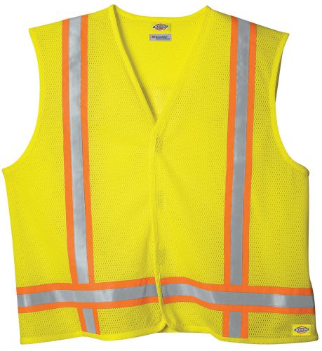 Dickies VE200AY 2X/3X High Visibility Yellow ANSI Class 1 Tri-Color Safety Vest