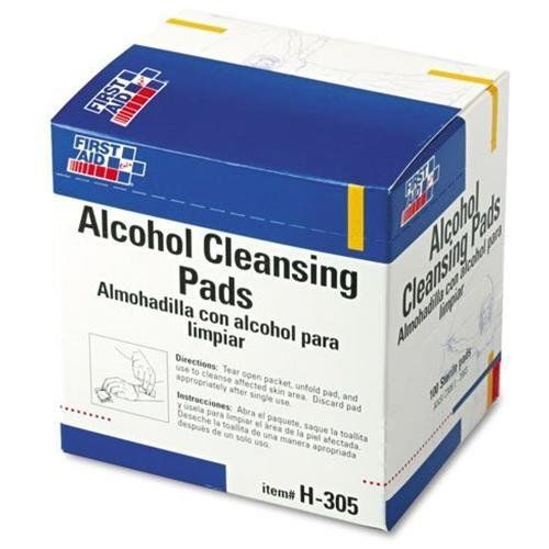 FIRST AID ONLY, INC. H305 Alcohol Cleansing Pads, Dispenser Box, 100/box