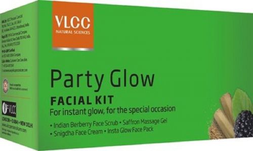Super vlcc natural science party glow facial kit scrub, massage gel, cream&amp; pack for sale