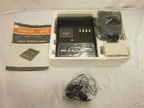 Craig Micro Cassette Transcriber J575 New with Accessories *8