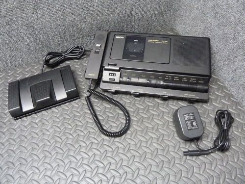 Sanyo trc-8800 desktop cassette voice recorder mic a/c &amp; foot free shipping incl for sale