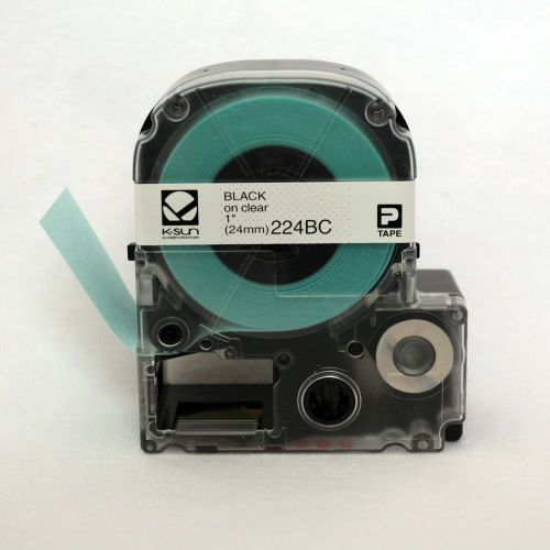 K-sun 224bc black on clear labelshop tape 1&#034; ksun 24mm for sale