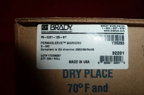 Brady Wire Labels PS-0231-125-WT