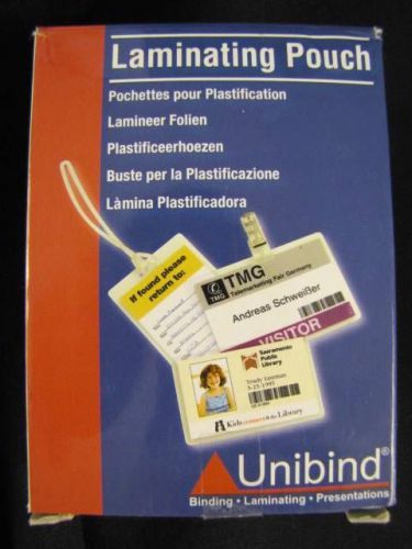 Unibind 70 Luggage Tag With Slot Hot Laminating Pouch 2.5&#034; x 4.25&#034;