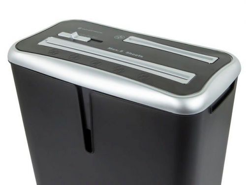 8-Sheet Cross Cut Shredder with Bin for Paper, CD, and Card