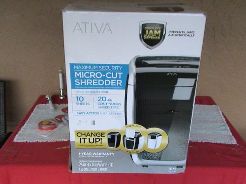 Ativa 361-749 10-Sheet Micro-Cut Shredder Maximum Security