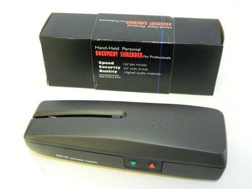 Personal Hand-held Document Paper Shredder Pro-26 9 Volts NOS