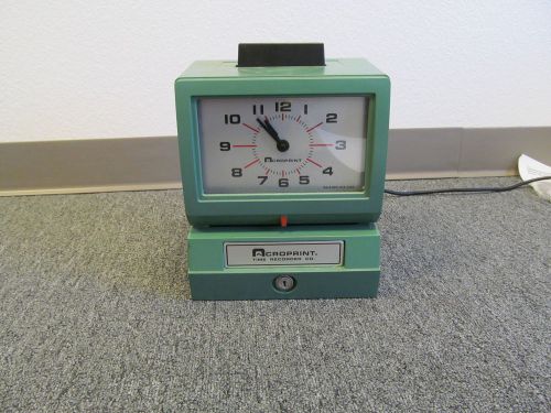 Acroprint model 125nr4 manual time recorder - no keys - works for sale